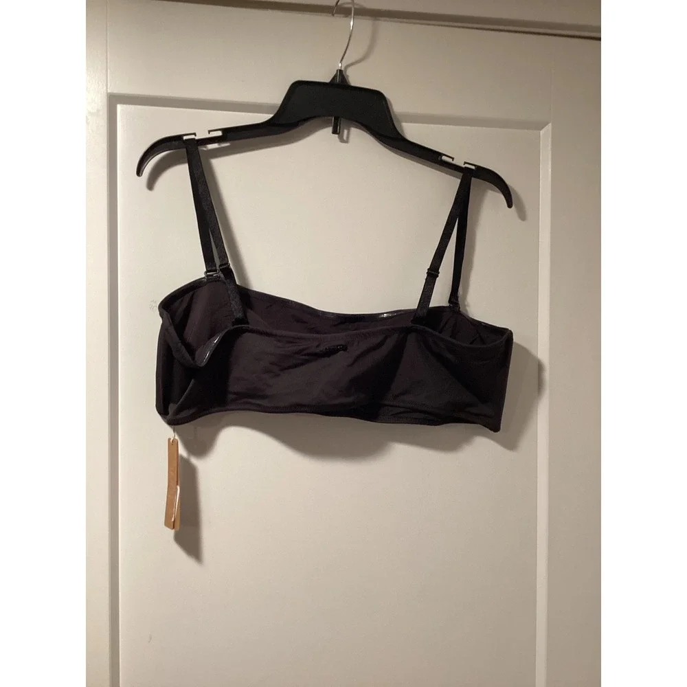 SKIMS Signature Swim Micro Bandeau Onyx Black Bikini Top 3X ST-BAN-10067W